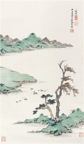 ァッション人気ブランドランキング LANDSCAPE artnet on Cheng Jin by 臨文徵明山水 絵画/タペストリー